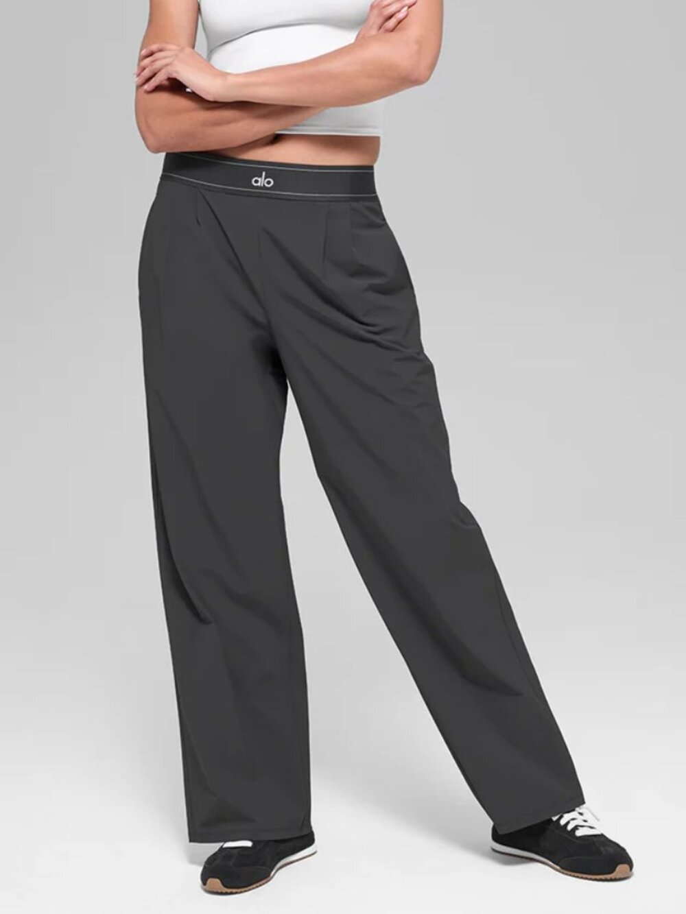 🔥🔥Alo Yoga Dark Grey Suit-Up Trouser Regular Pants
